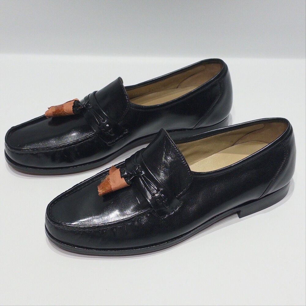 New Without Box Bostonian Stockbridge Black Leather Tassel Loafer Men Size 11M
